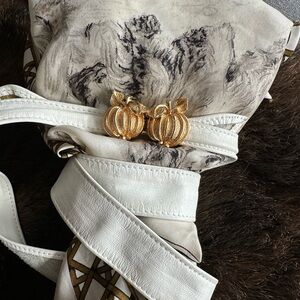 Vintage Gold Pumpkin Belt Buckle